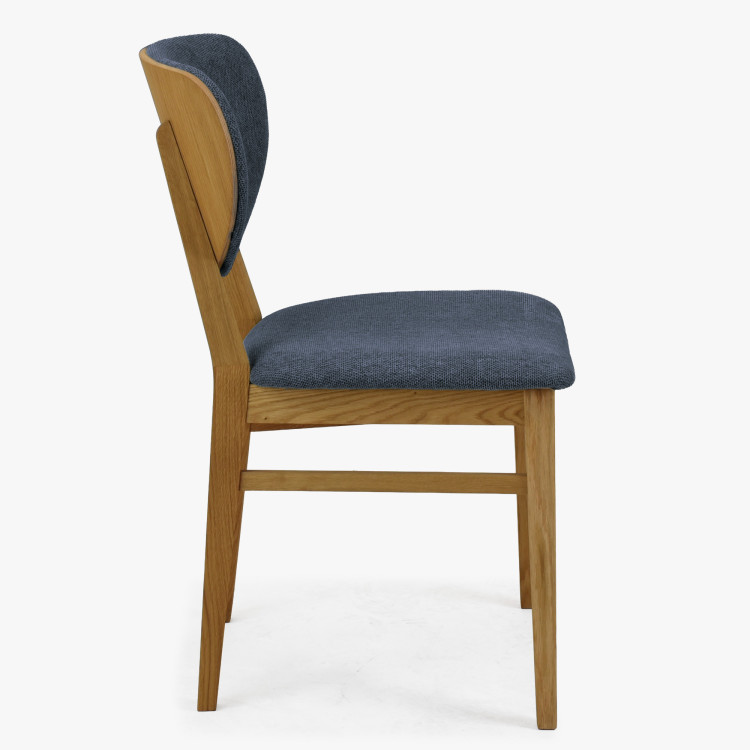 Eiche Esszimmerstuhl mit gepolstertem Sitz - Stoff Anthrazit Easy Clean