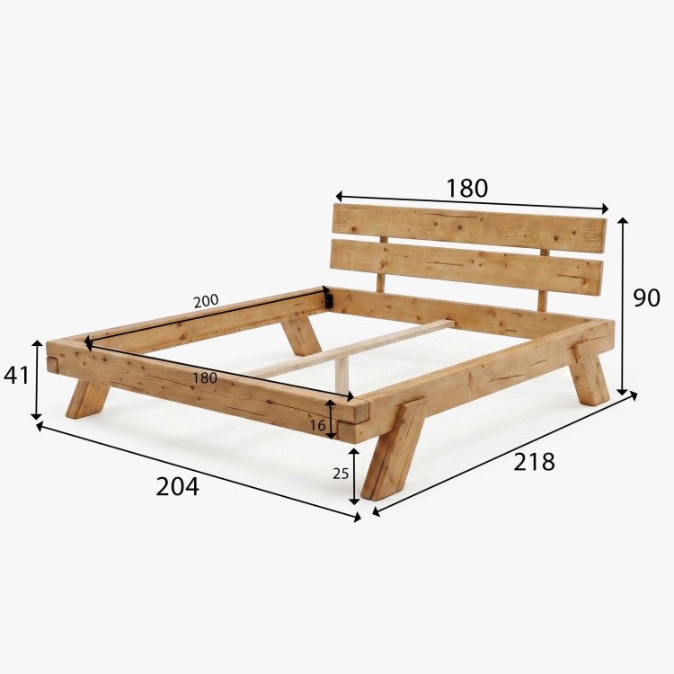 Massives Fichtenbett 180 × 200 cm - Lienka