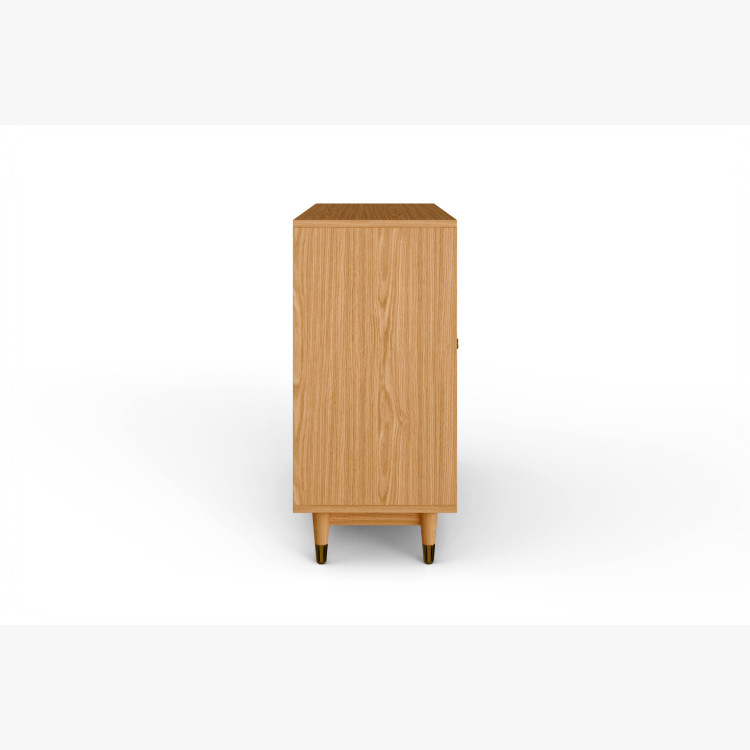 Eichenkommode mit Türen 139 cm – luxuriöse massive Kommode mit Fischgrätfräsung