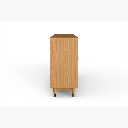 Massive Eichenkommode Jessica 190 cm mit gefrästem Fischgrätmuster