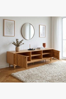 Massive TV-Kommode Jessica 179 cm mit Fischgrätfräsung 2