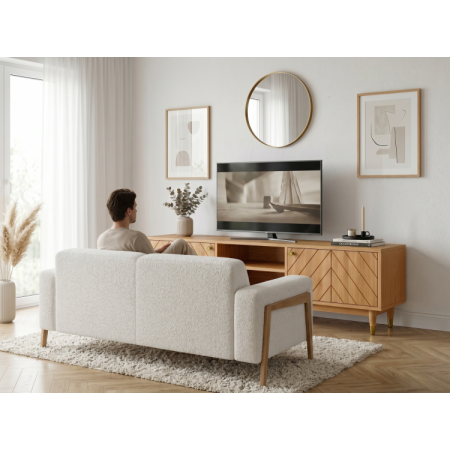 Massive TV-Kommode Jessica 179 cm mit Fischgrätfräsung