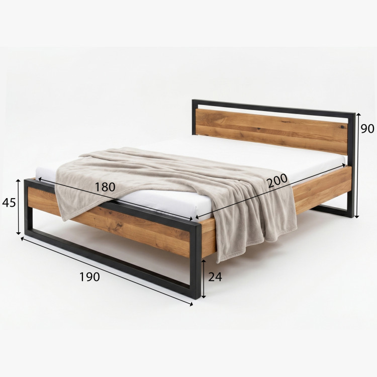 Massives Eichenbett Boss 180 x 200 cm