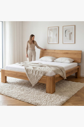 Ehebett aus Eiche Queen 180x200 cm – Massivholz