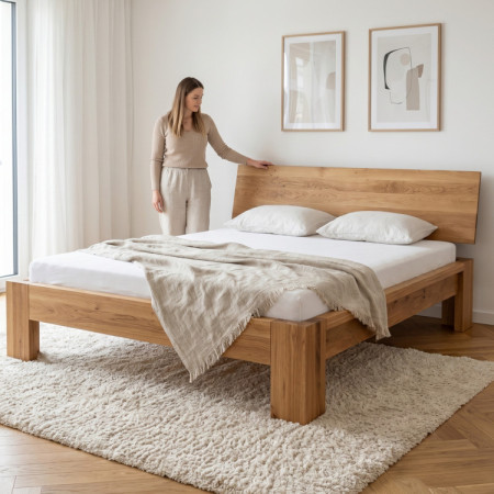 Ehebett aus Eiche Queen 180x200 cm – Massivholz