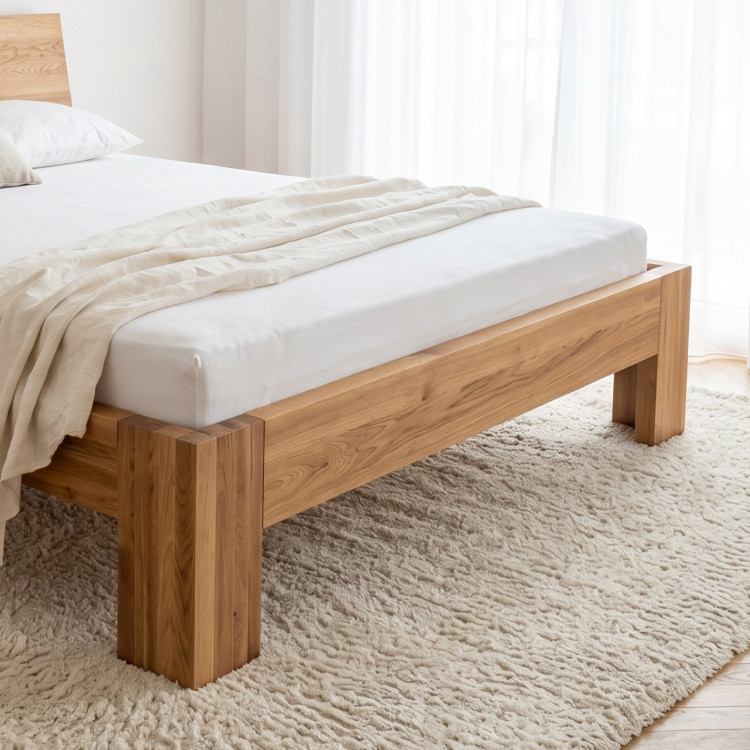 Ehebett aus Eiche Queen 180x200 cm – Massivholz