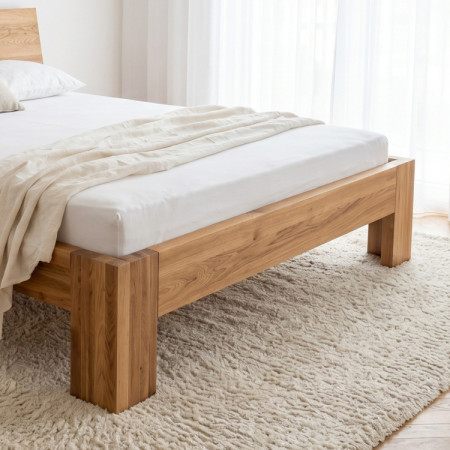 Ehebett aus Eiche Queen 180x200 cm – Massivholz