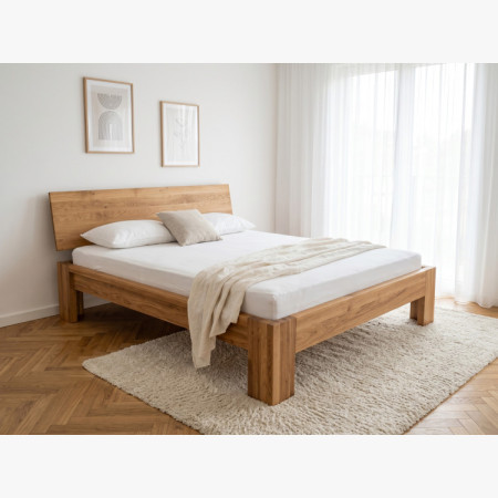 Ehebett aus Eiche Queen 180x200 cm – Massivholz