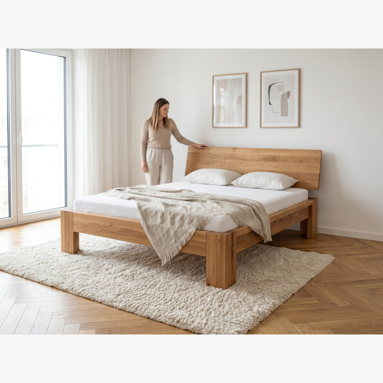 Ehebett aus Eiche Queen 180x200 cm – Massivholz