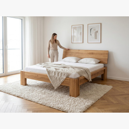 Ehebett aus Eiche Queen 180x200 cm – Massivholz