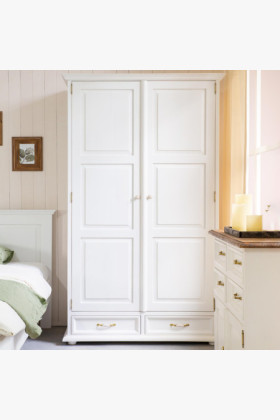 Garderobenschrank Provence Weiße Patina