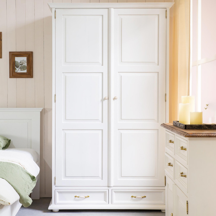 Garderobenschrank Provence Weiße Patina