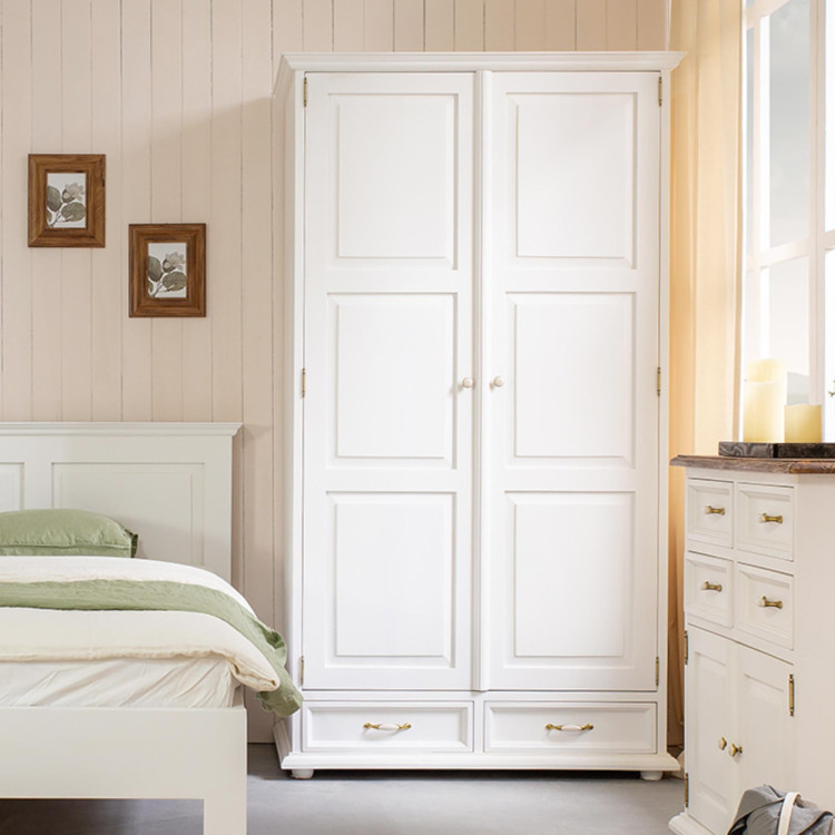 Garderobenschrank Provence Weiße Patina