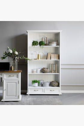 Bibliothek im Provence-Stil Weiß Patina 2