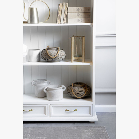 Bibliothek im Provence-Stil Weiß Patina