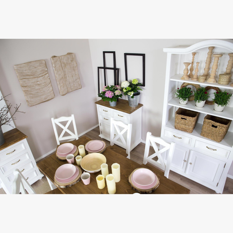 Bibliothek im Provence-Stil Weiß Patina