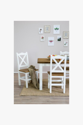 Provenzalischer Stuhl Weiß Patina - Braun 2