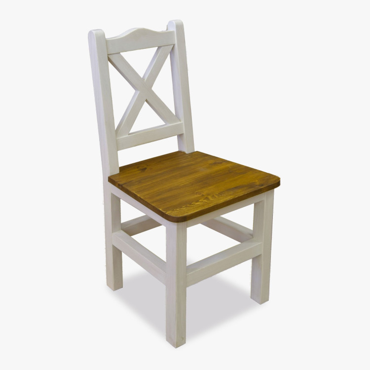 Provenzalischer Stuhl Weiß Patina - Braun