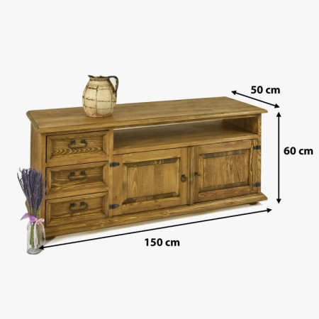 Landhaus TV-Kommode aus Massivholz Typ 107