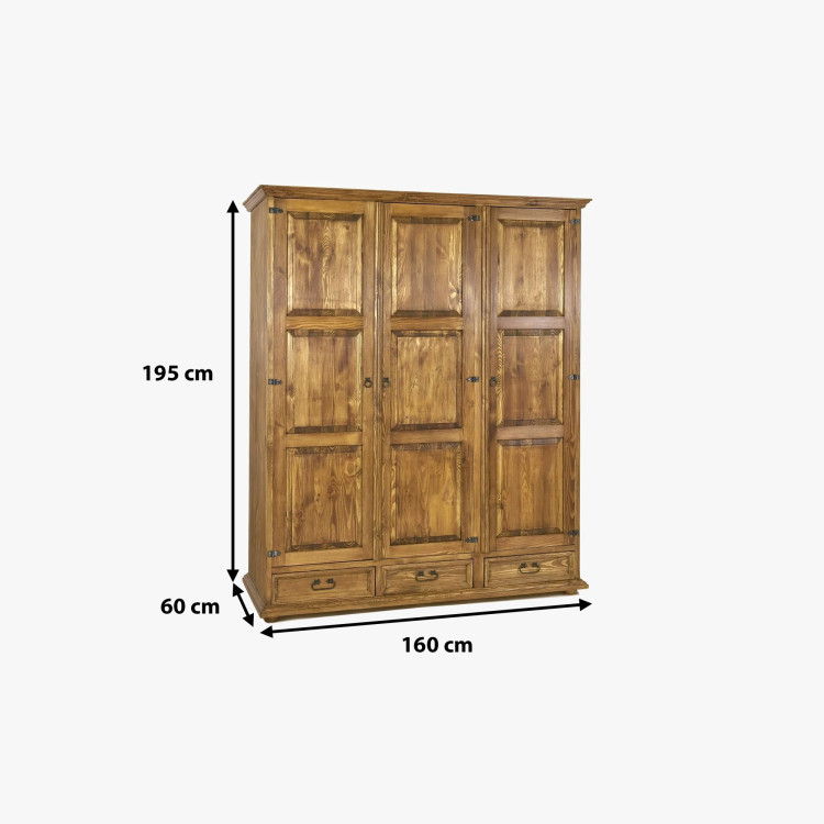 Drehtüriger rustikaler Schrank