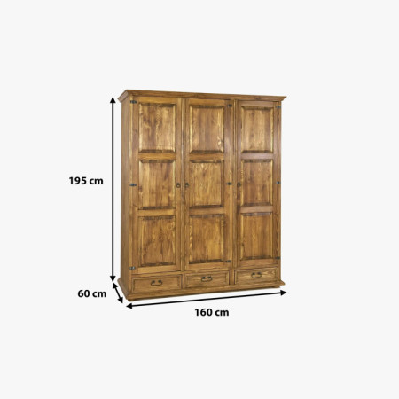 Drehtüriger rustikaler Schrank