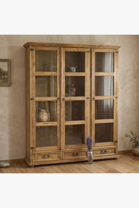 Großes rustikales Vitrinenschrank für Esszimmer
