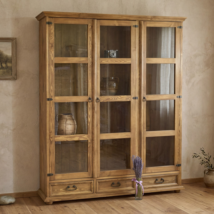 Großes rustikales Vitrinenschrank für Esszimmer