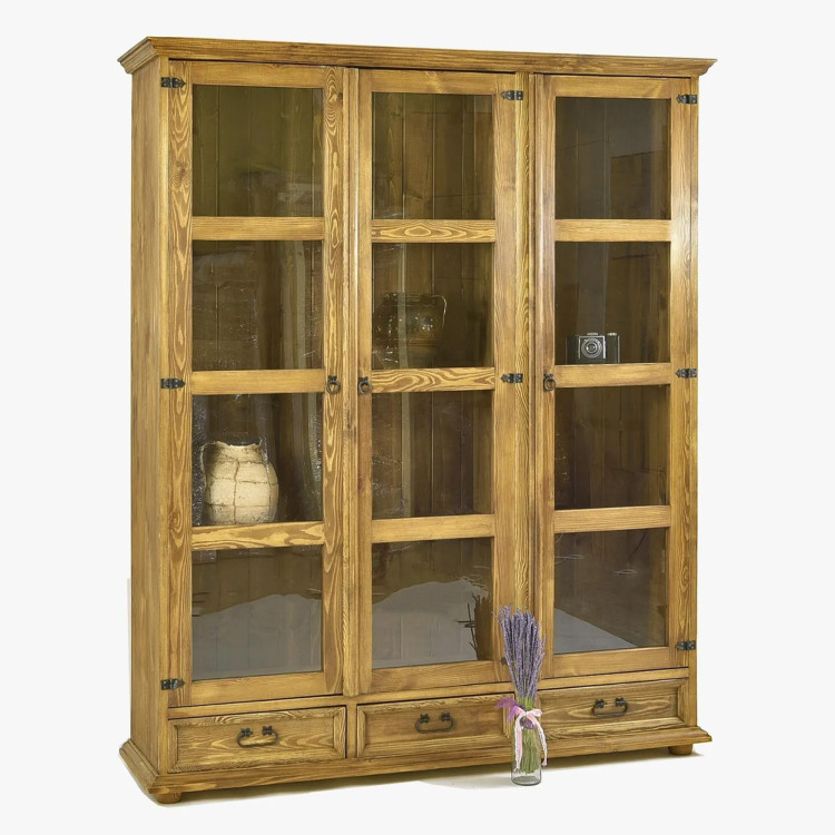Großes rustikales Vitrinenschrank für Esszimmer