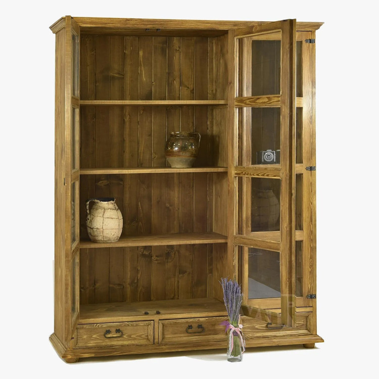 Großes rustikales Vitrinenschrank für Esszimmer