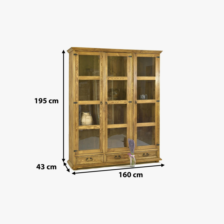 Großes rustikales Vitrinenschrank für Esszimmer