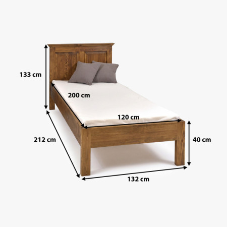 Rustikales Einzelbett 120 x 200