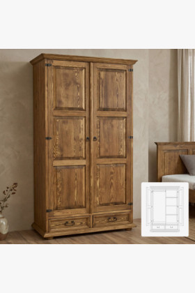 Rustikaler Kleiderschrank - Delena