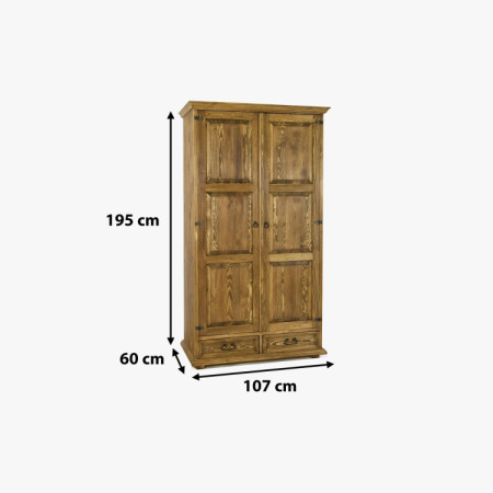 Rustikaler Kleiderschrank - Delena