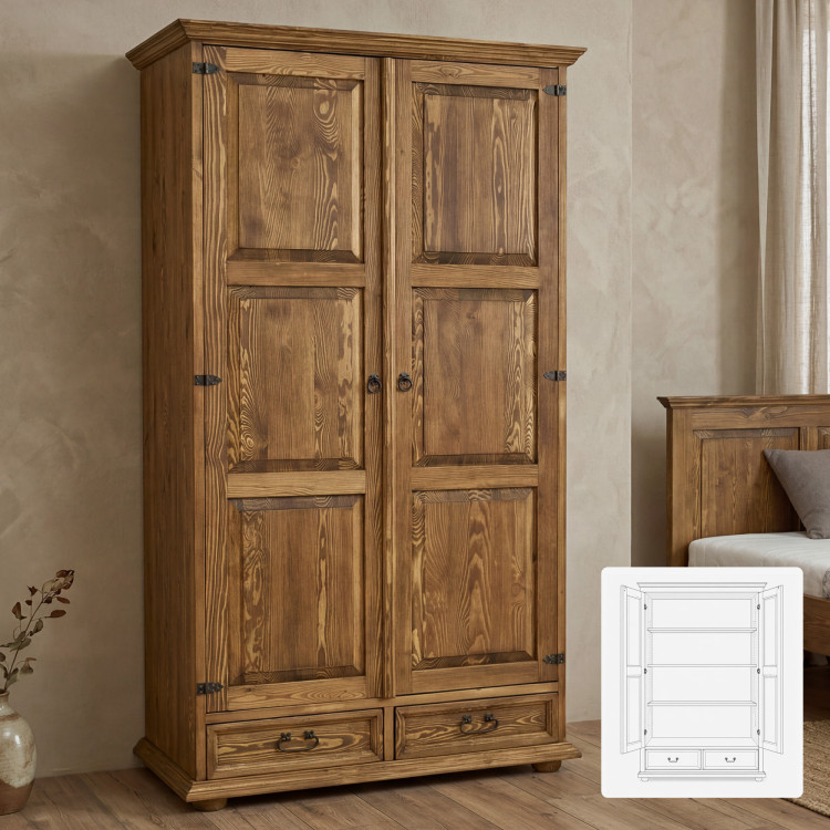 Rustikaler Kleiderschrank - Regal