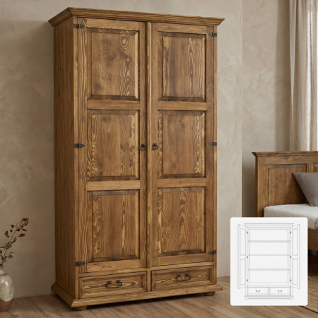 Rustikaler Kleiderschrank - Regal