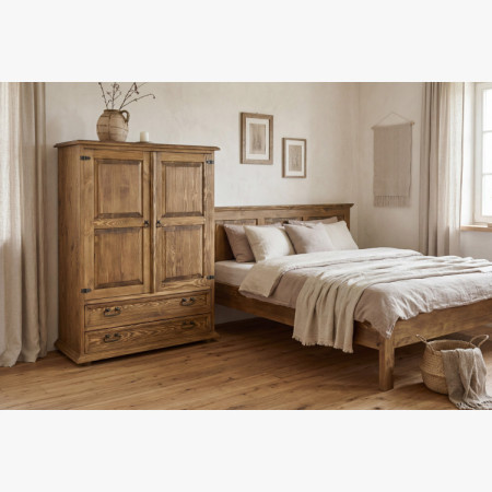 Doppelbett im rustikalen Stil 200 x 200