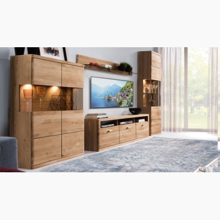 Vitrína z dubového dreva do obývacej izby, typ Boston 10 , nábytok z masívu- 2