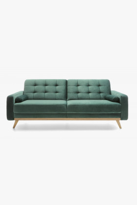 Sofa mit Schlaffunktion Retro Dreisitzer Stoff Maxiclean