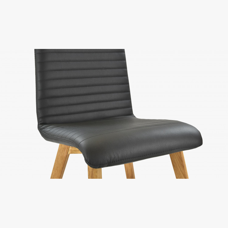 Jedálenská stolička z pravej kože čierna, model Arosa