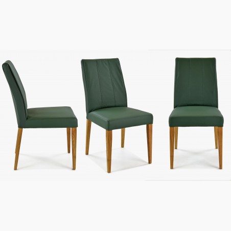 Stolička z pravej kože - zelená Klaudia