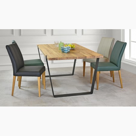 Stolička z pravej kože - zelená Klaudia