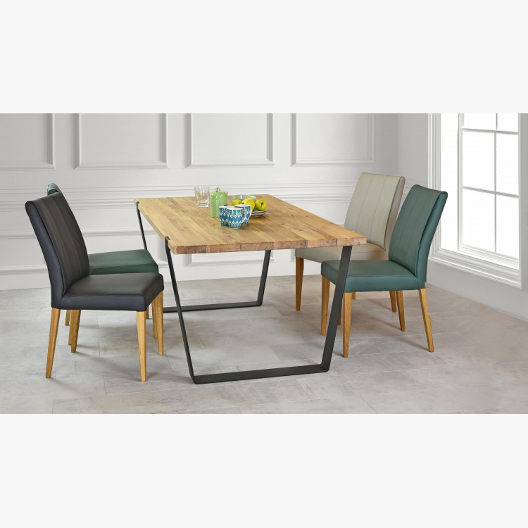 Stolička z pravej kože - zelená Klaudia