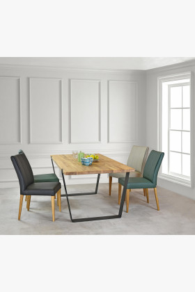 Stolička z pravej kože - zelená Klaudia , Stolička z pravej kože- 1 2