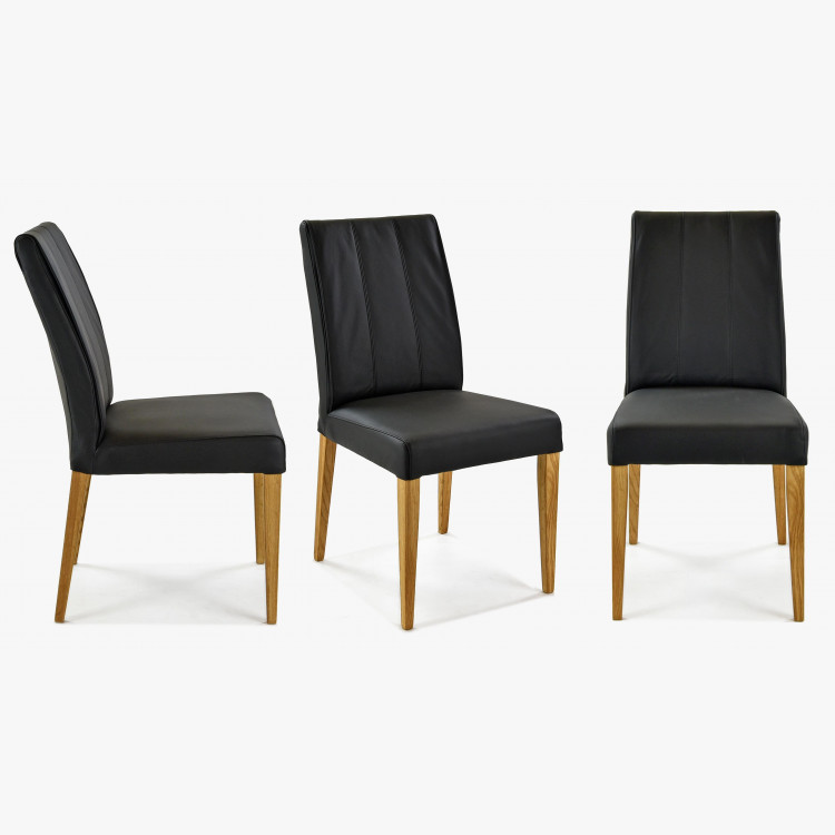 Stolička z pravej kože - čierna Klaudia , Stolička z pravej kože- 2