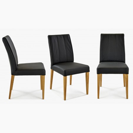 Stolička z pravej kože - čierna Klaudia , Stolička z pravej kože- 2