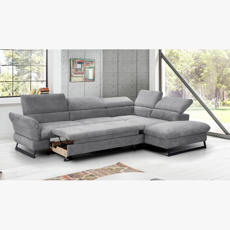 Rohová pohovka s rozkladacou pohovkou, látka Haiti roh vpravo , Rohové pohovky - 2