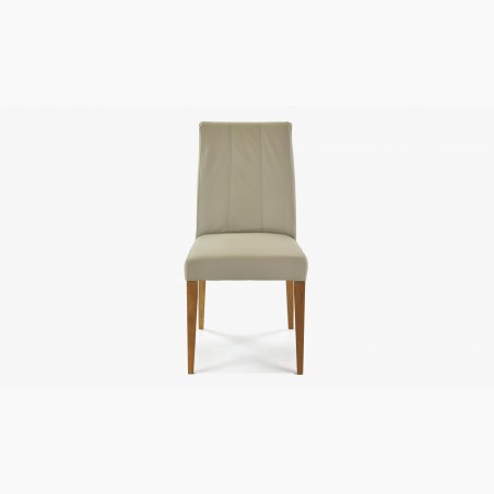 Jedálenská stolička z pravej kože, sivé svetlá, Klaudia