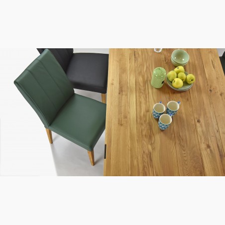 Jedálenská stolička z pravej kože, sivé svetlá, Klaudia