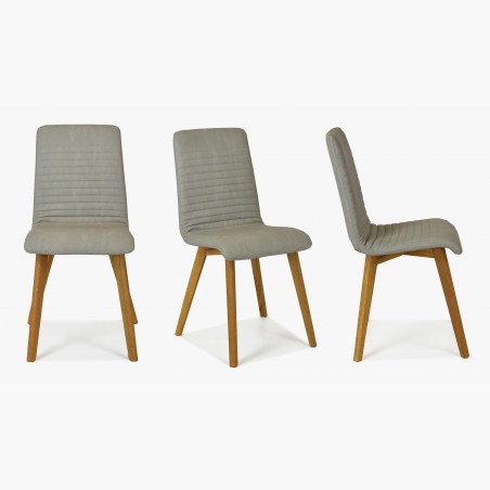 Stolička Lara - Arosa , Ecru imitácia kože sivá