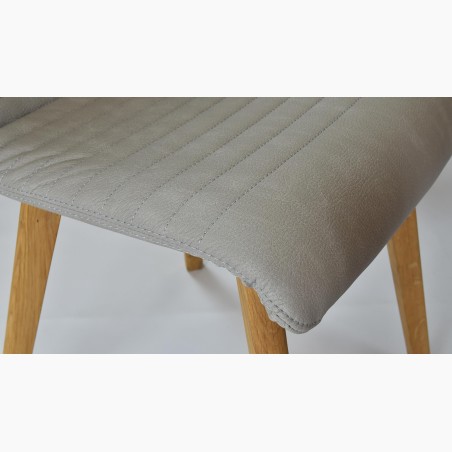 Stolička Lara - Arosa , Ecru imitácia kože sivá